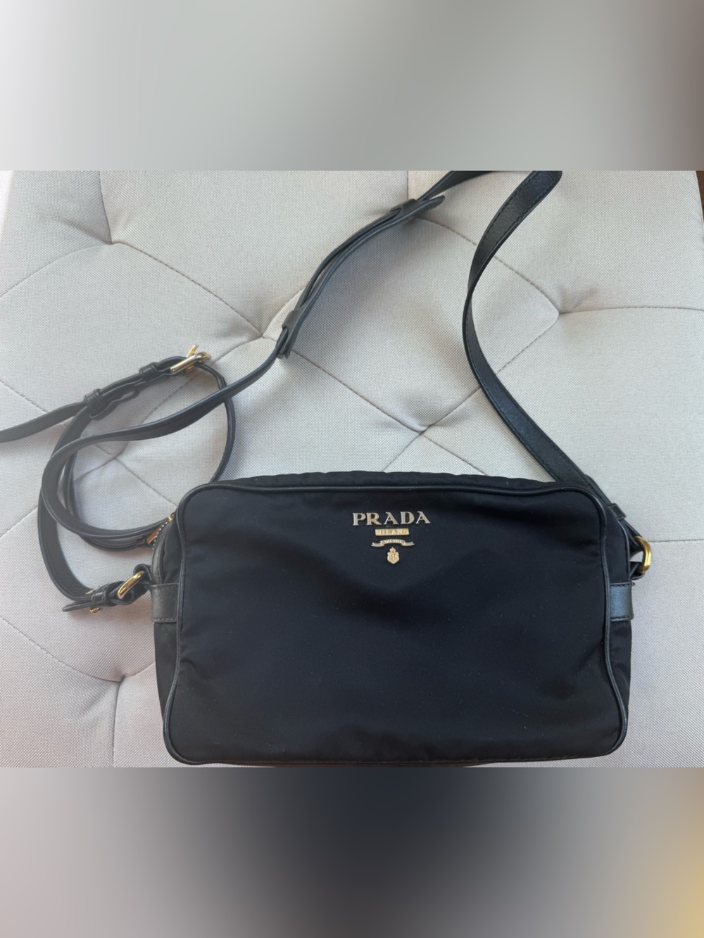 PRADA Black Nylon Crossbody with Adjustable Strap